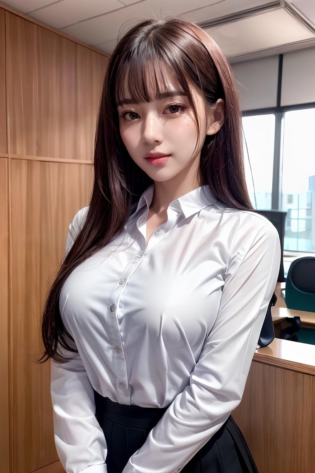 部下の胸から目が離せない