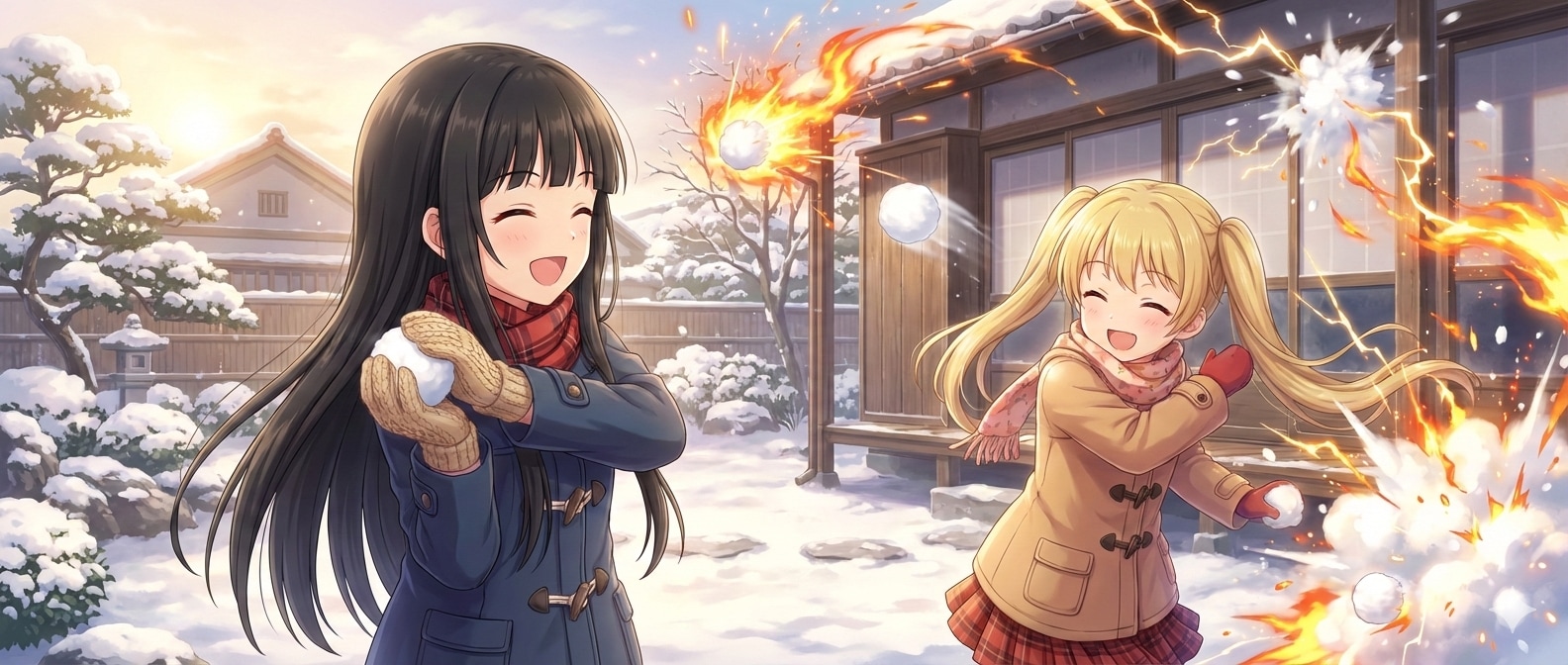 楽しい雪合戦……！？ | の人気AIイラスト・グラビア