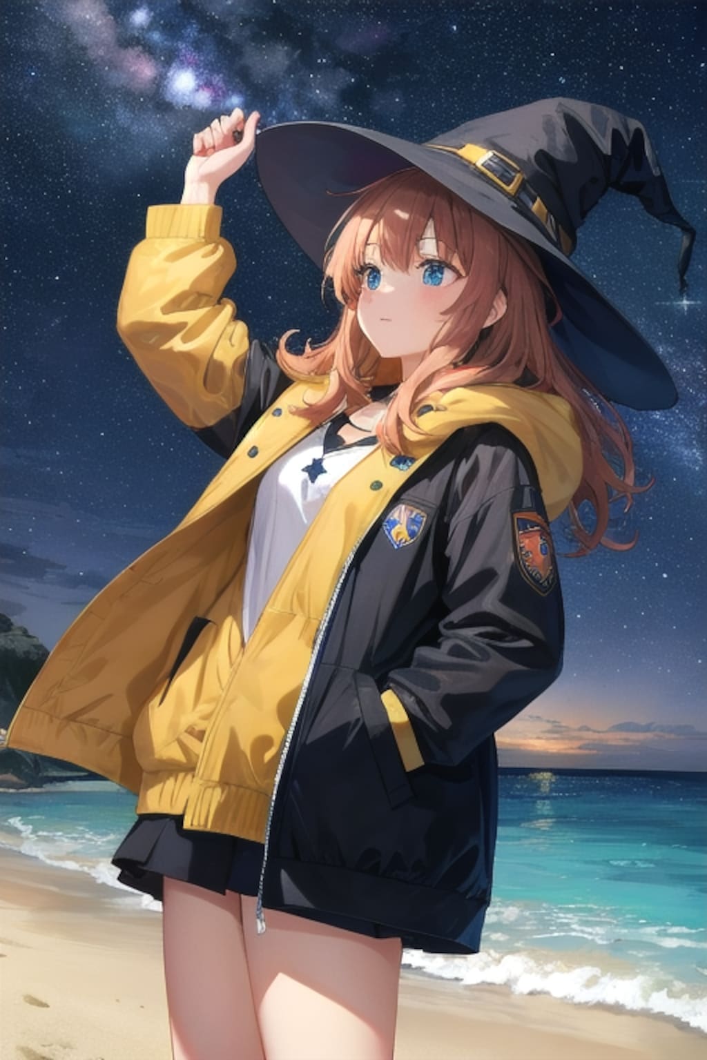 砂浜の魔女と星空