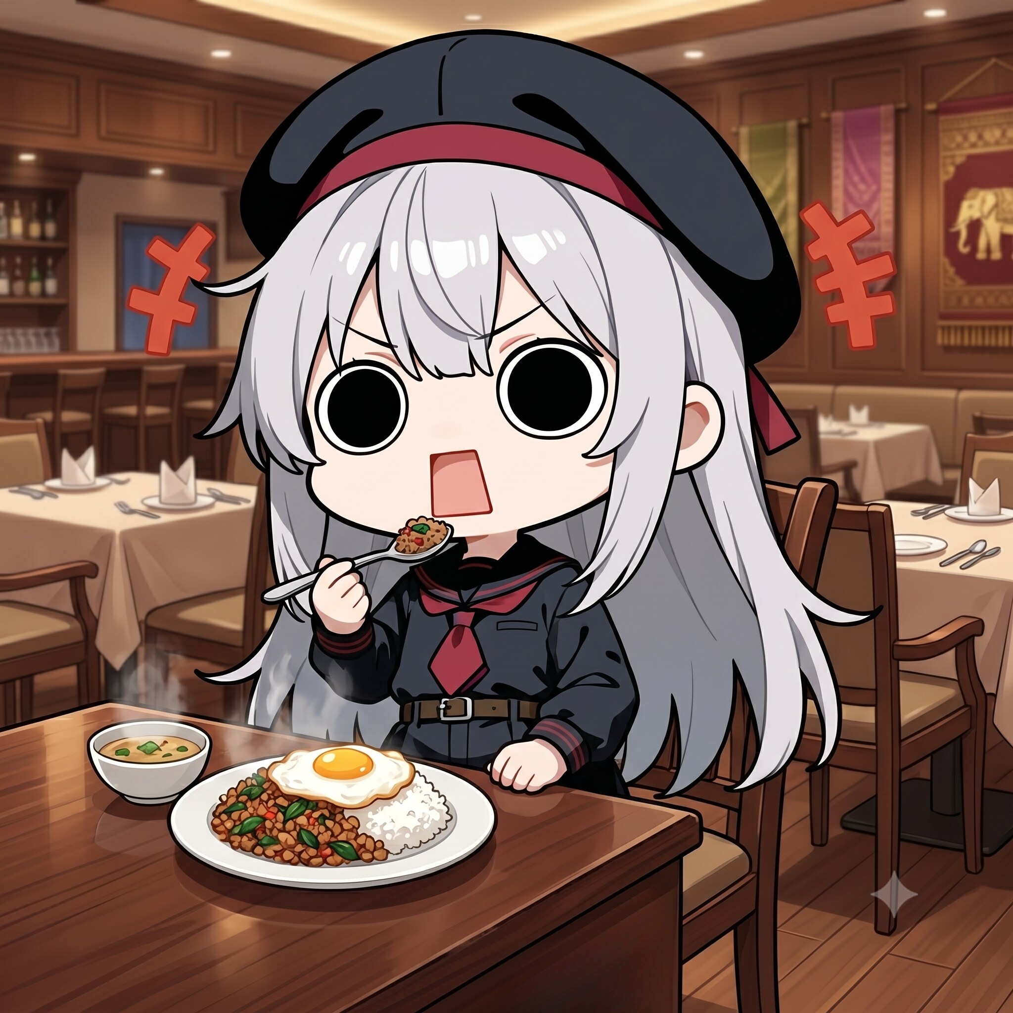 ガパオライスを頂くえらいこっちゃ嬢