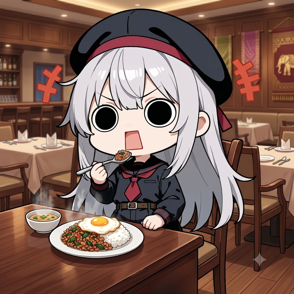 ガパオライスを頂くえらいこっちゃ嬢