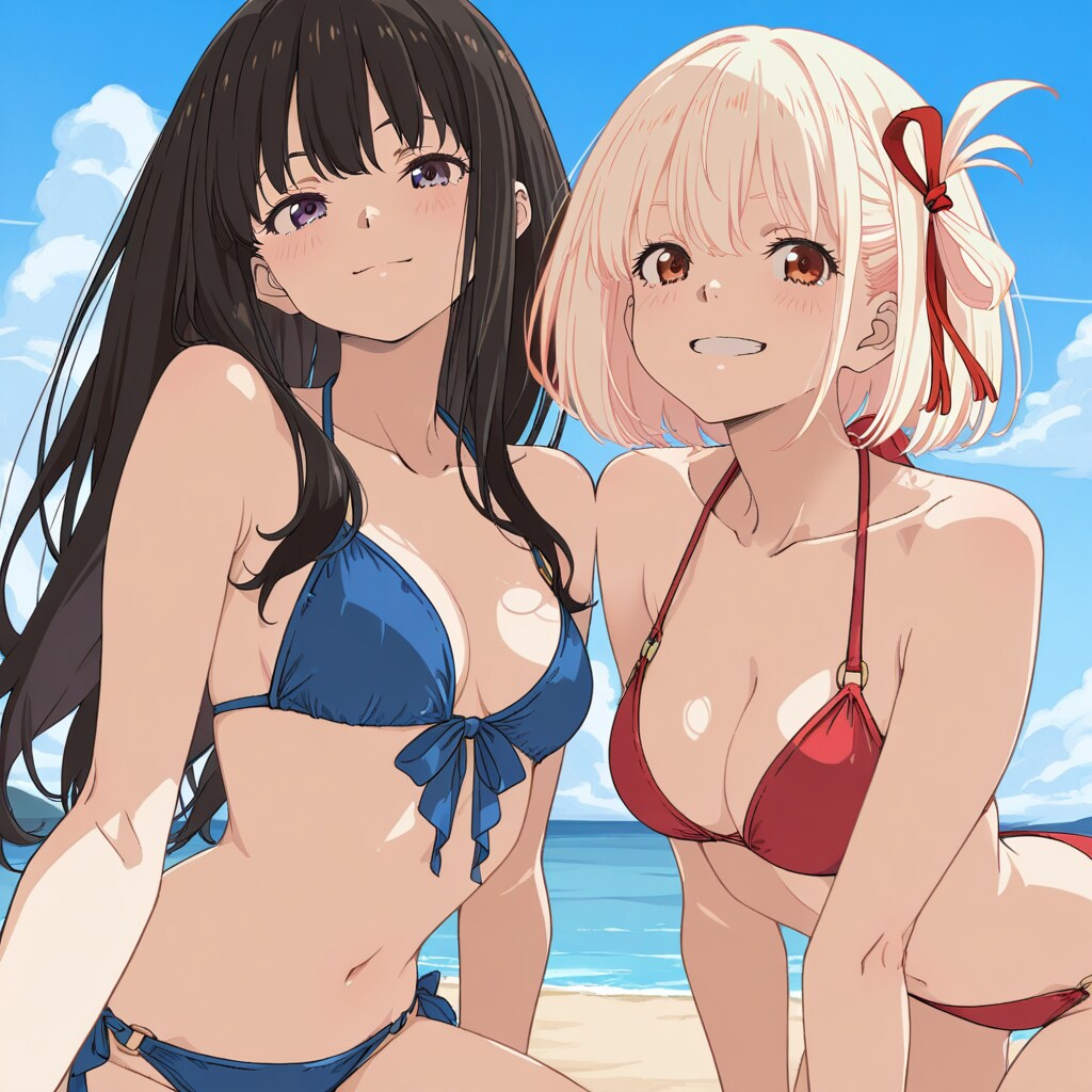 ビーチの二人