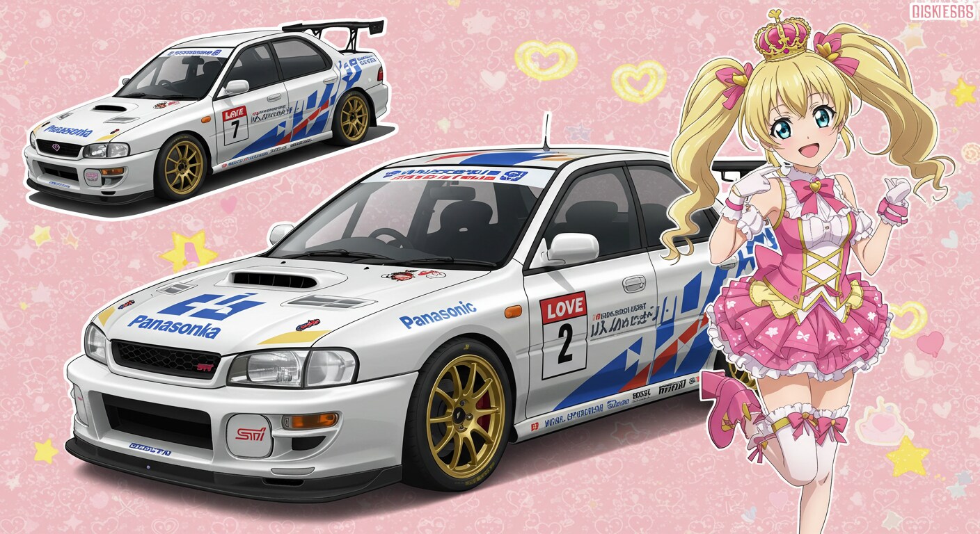 アニメキャラとPanasonicインプレッサセダン | の人気AIイラスト・グラビア