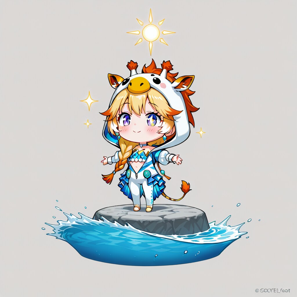 水と岩とアニマル着ぐるみちび子ちゃん | の人気AIイラスト・グラビア