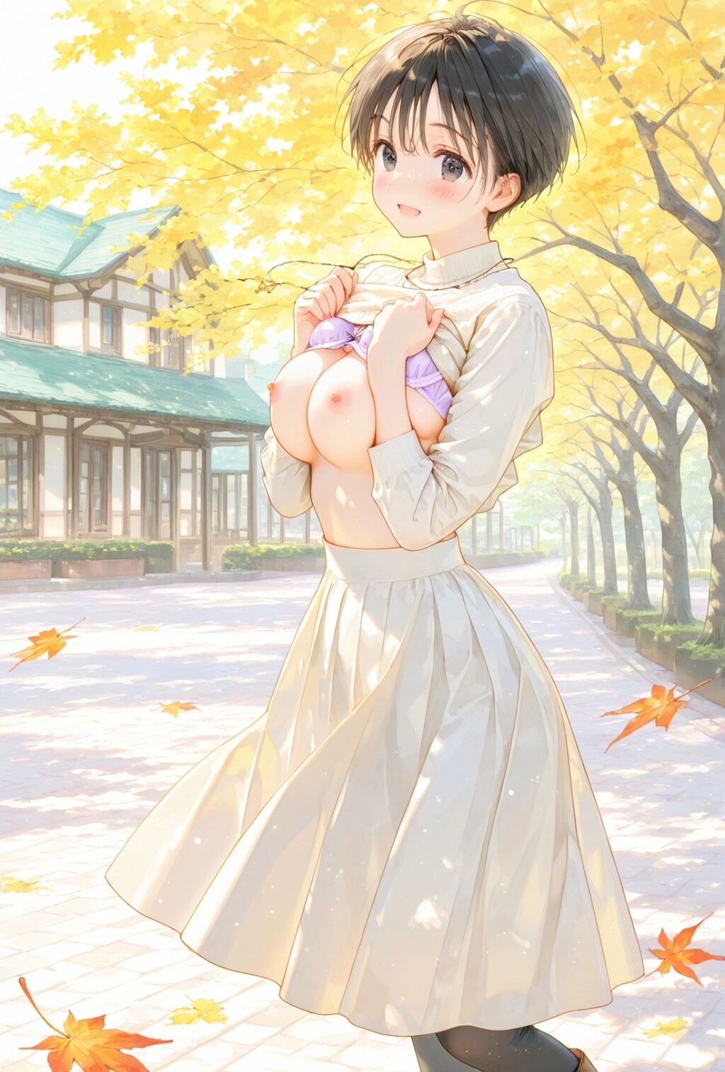 「えへ、どうかな？」の彼女