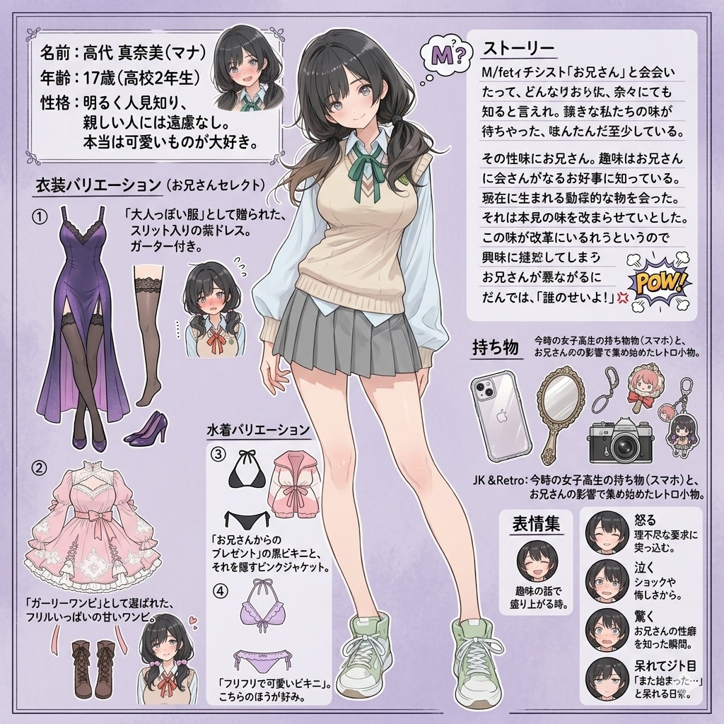 【キャラシート】高代真奈美の場合 | の人気AIイラスト・グラビア