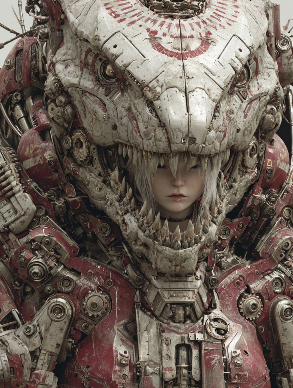 mechanical dinosaur & girl