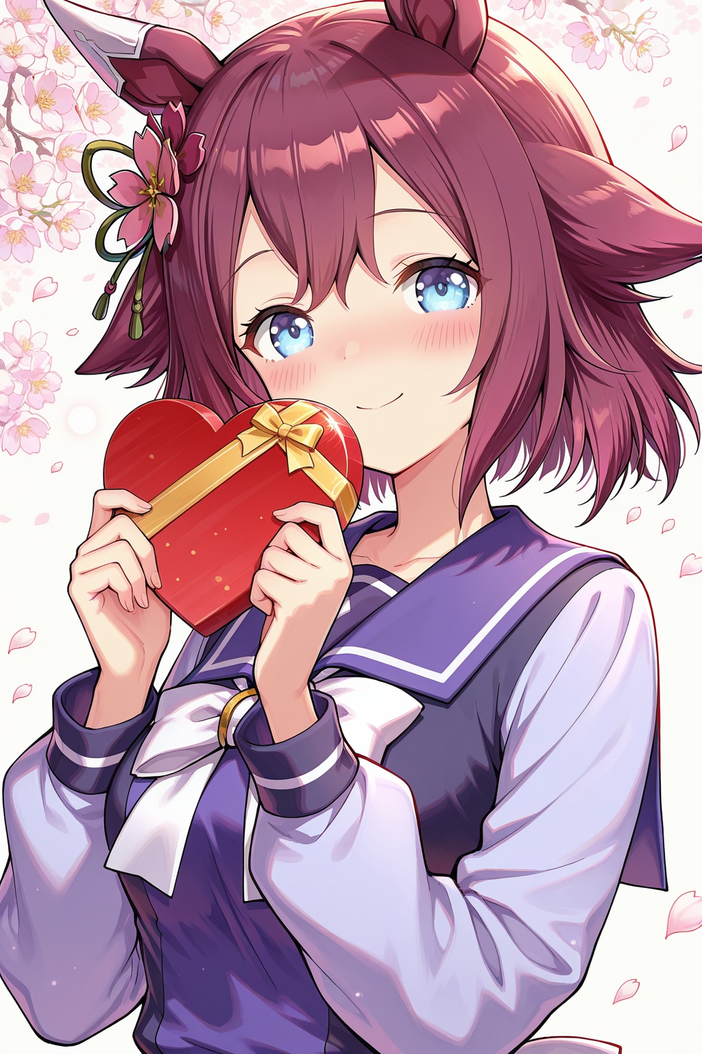 バレンタイン　頬を染めるは　サクラ色 | の人気AIイラスト・グラビア