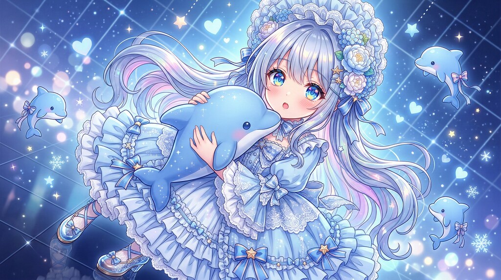 蒼夢の花冠を抱く少女