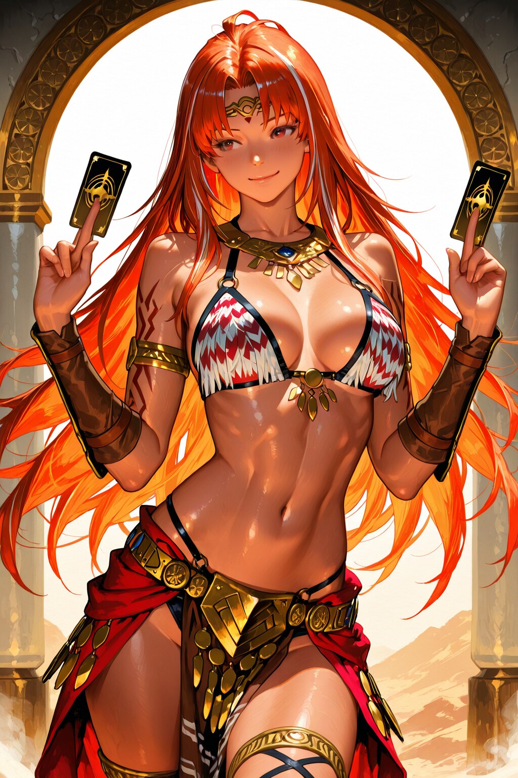 年賀状を配る丙午姐さん