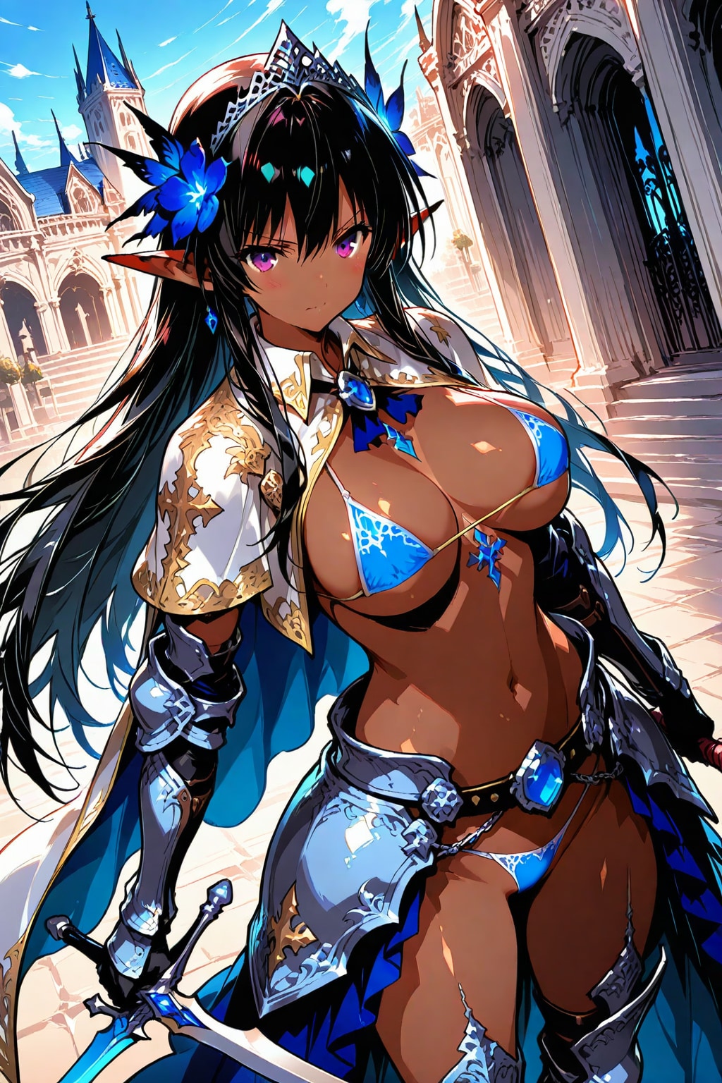 高貴なビキニアーマーのダークエルフさん