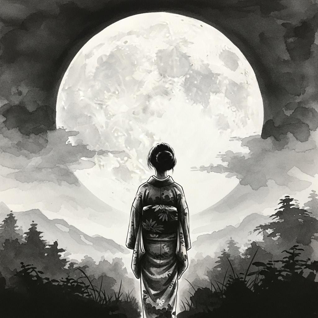 月夜（水墨画）