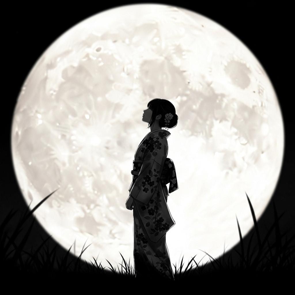 月夜（水墨画）