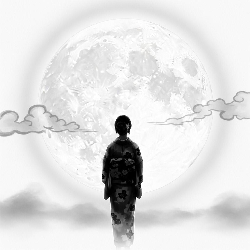 月夜（水墨画）