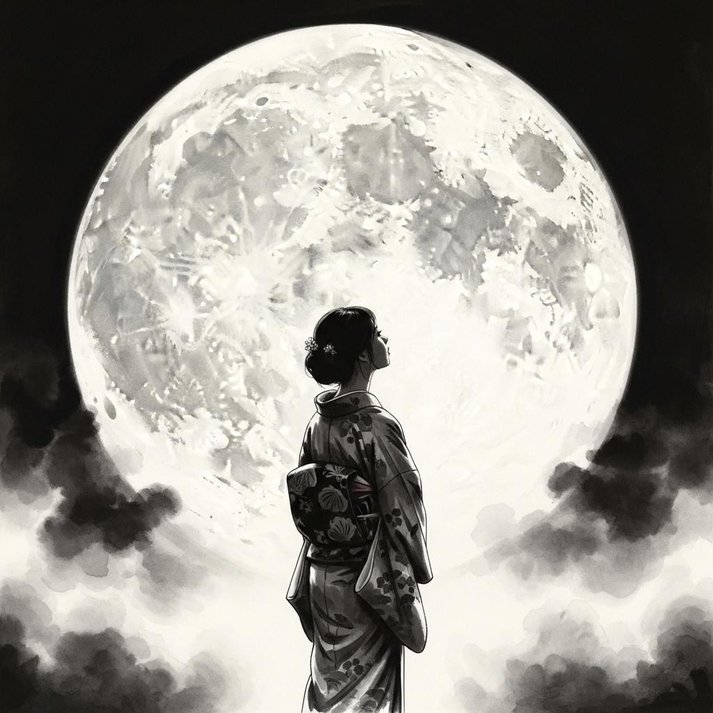 月夜（水墨画）