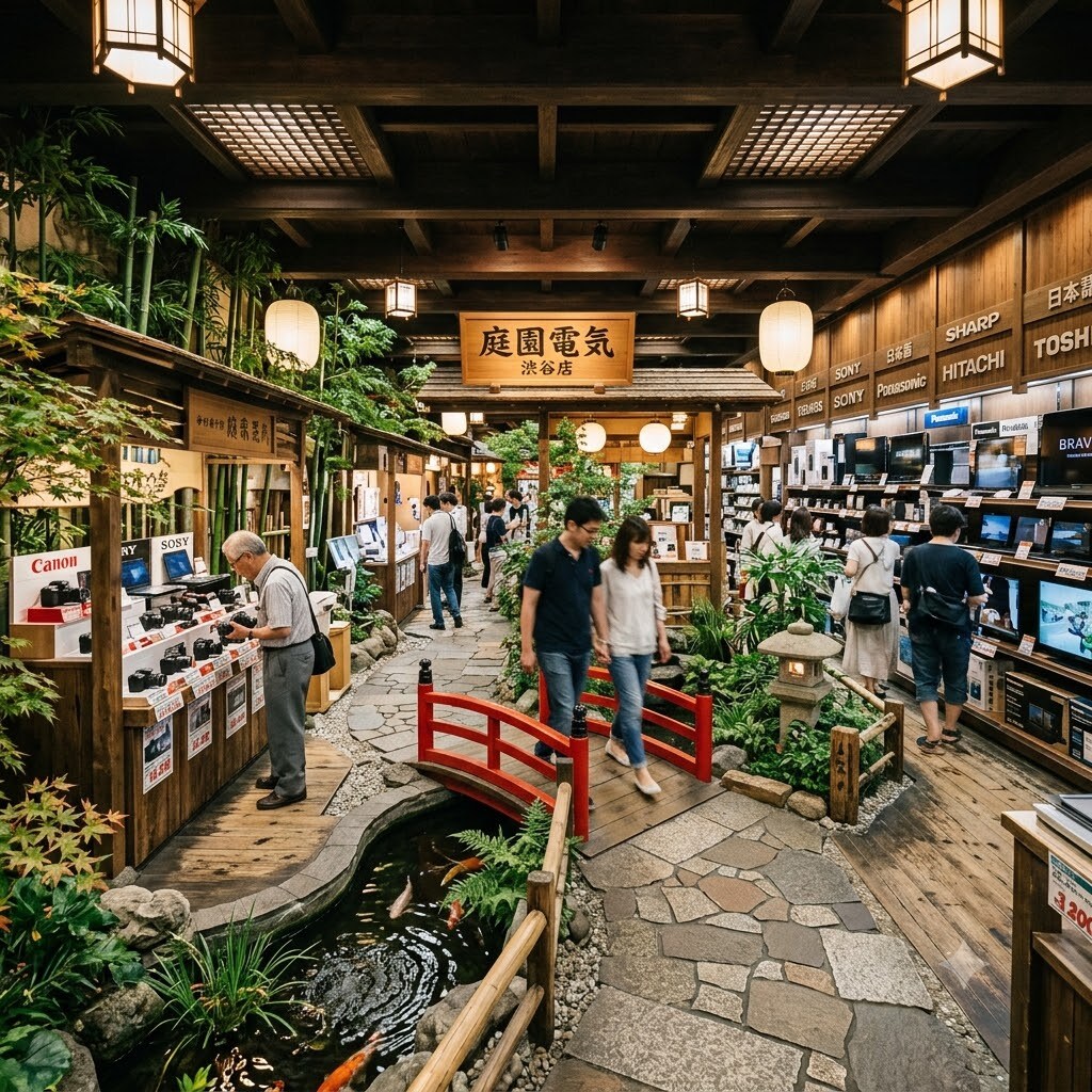 日本庭園っぽい家電量販店