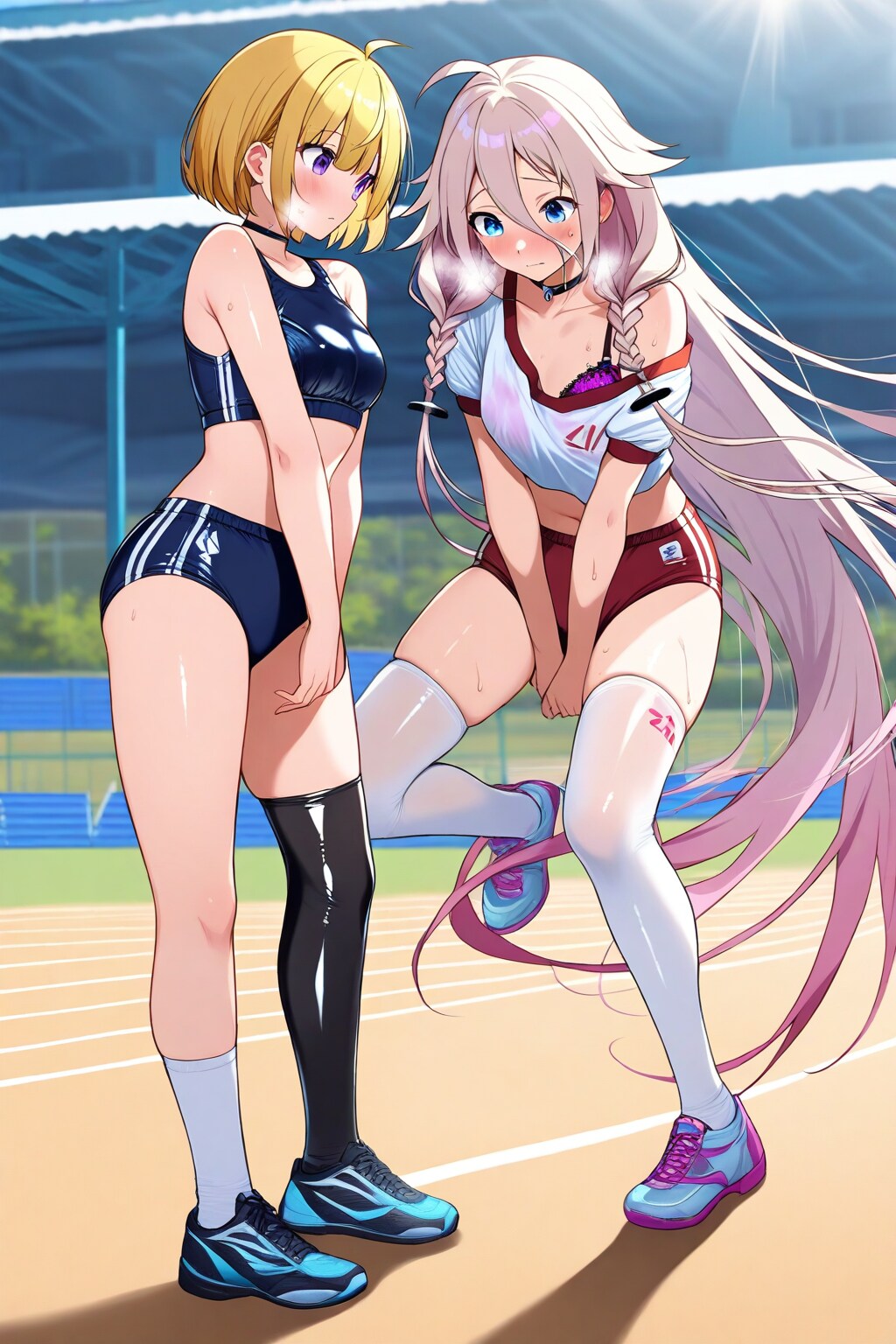 トイレ我慢する二人