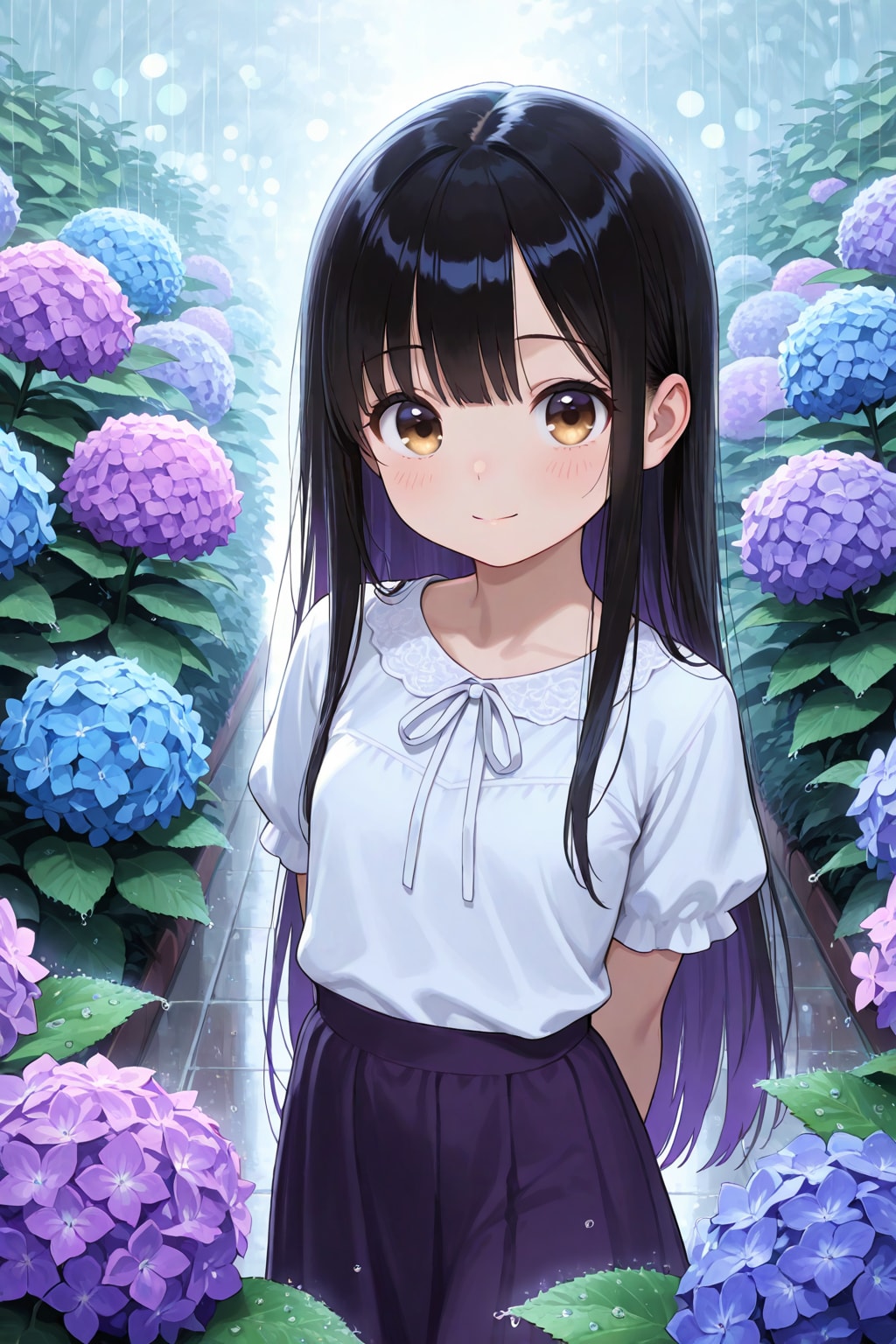 雨の紫陽花道