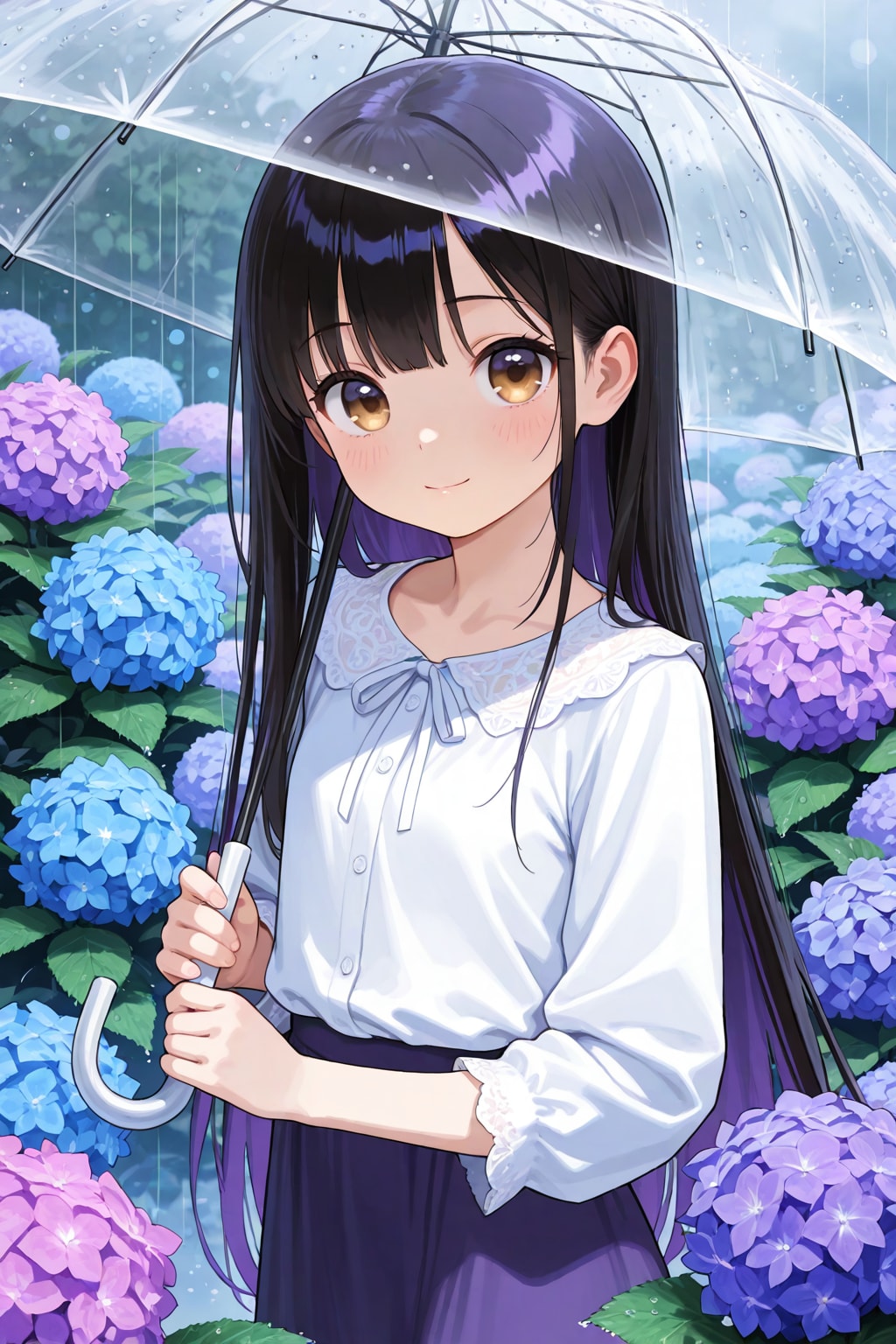 雨の紫陽花道