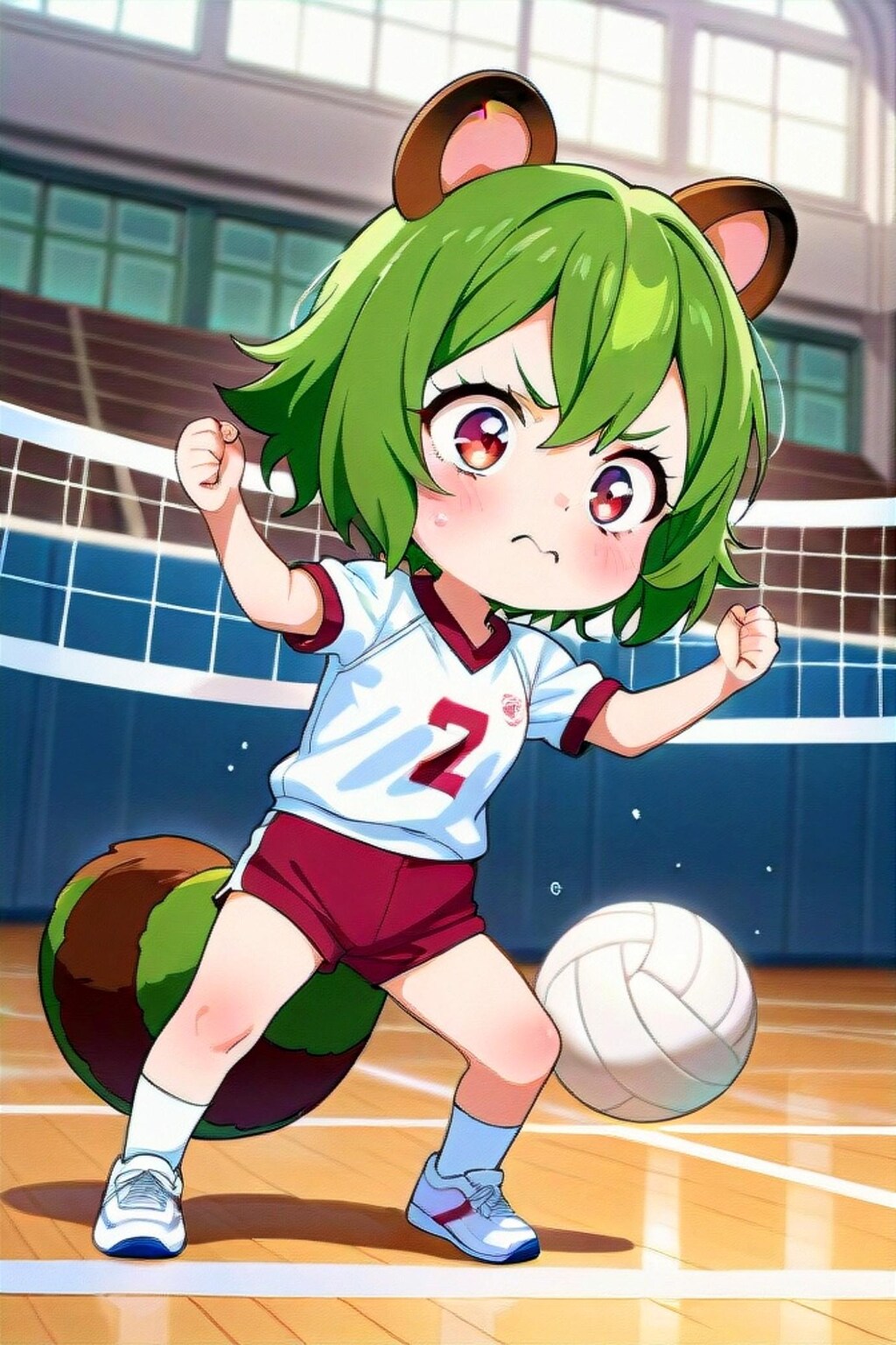 バレー部の緑髪ちゃん