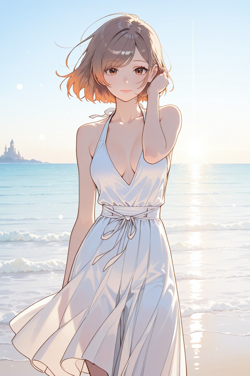 sleeveless hi-neck dress | の人気AIイラスト・グラビア
