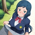 おしっこお漏らしチャレンジ【イ◯リ・リン子】(制服) 2枚目