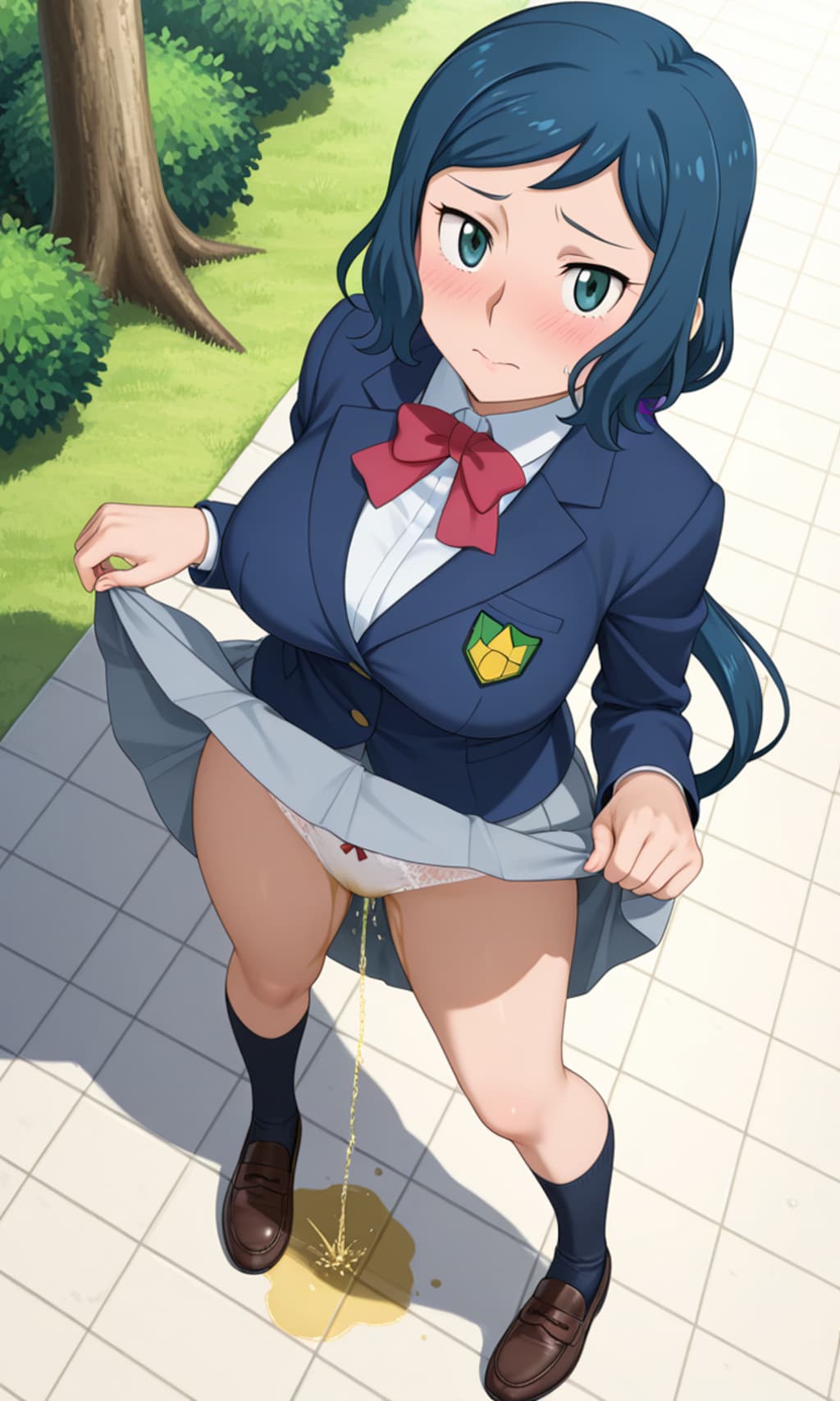 おしっこお漏らしチャレンジ【イ◯リ・リン子】(制服)