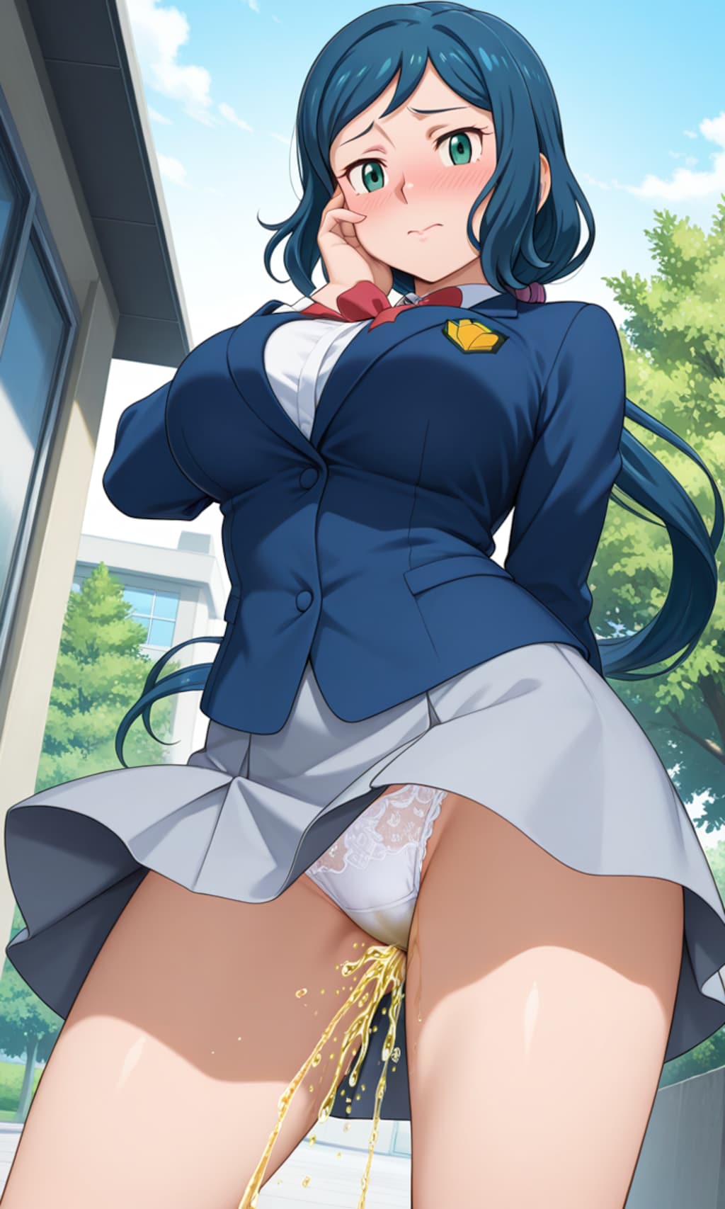 おしっこお漏らしチャレンジ【イ◯リ・リン子】(制服)