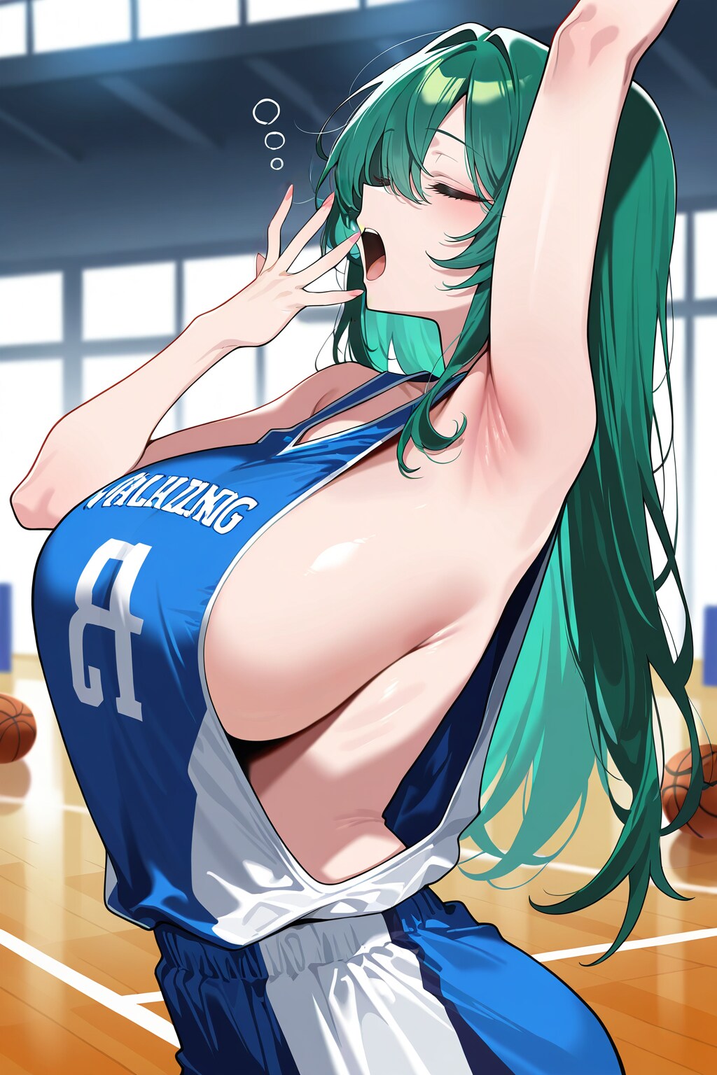 横乳バスケ