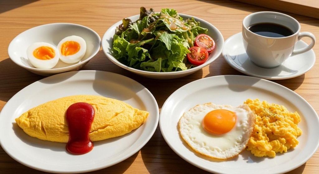 摩訶不思議食堂の卵料理セット