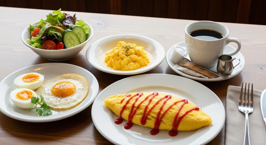 摩訶不思議食堂の卵料理セット