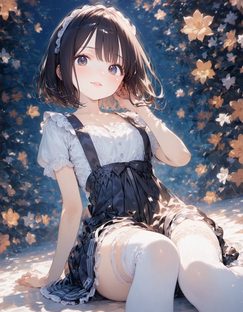 Petals Floating in Midnight Air