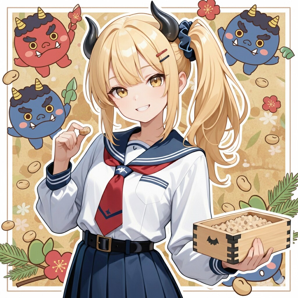 節分と女鬼高生さん