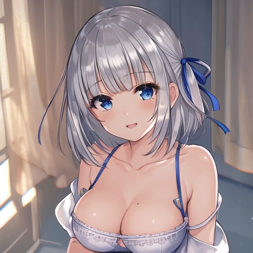 銀髪ボブカットちゃん