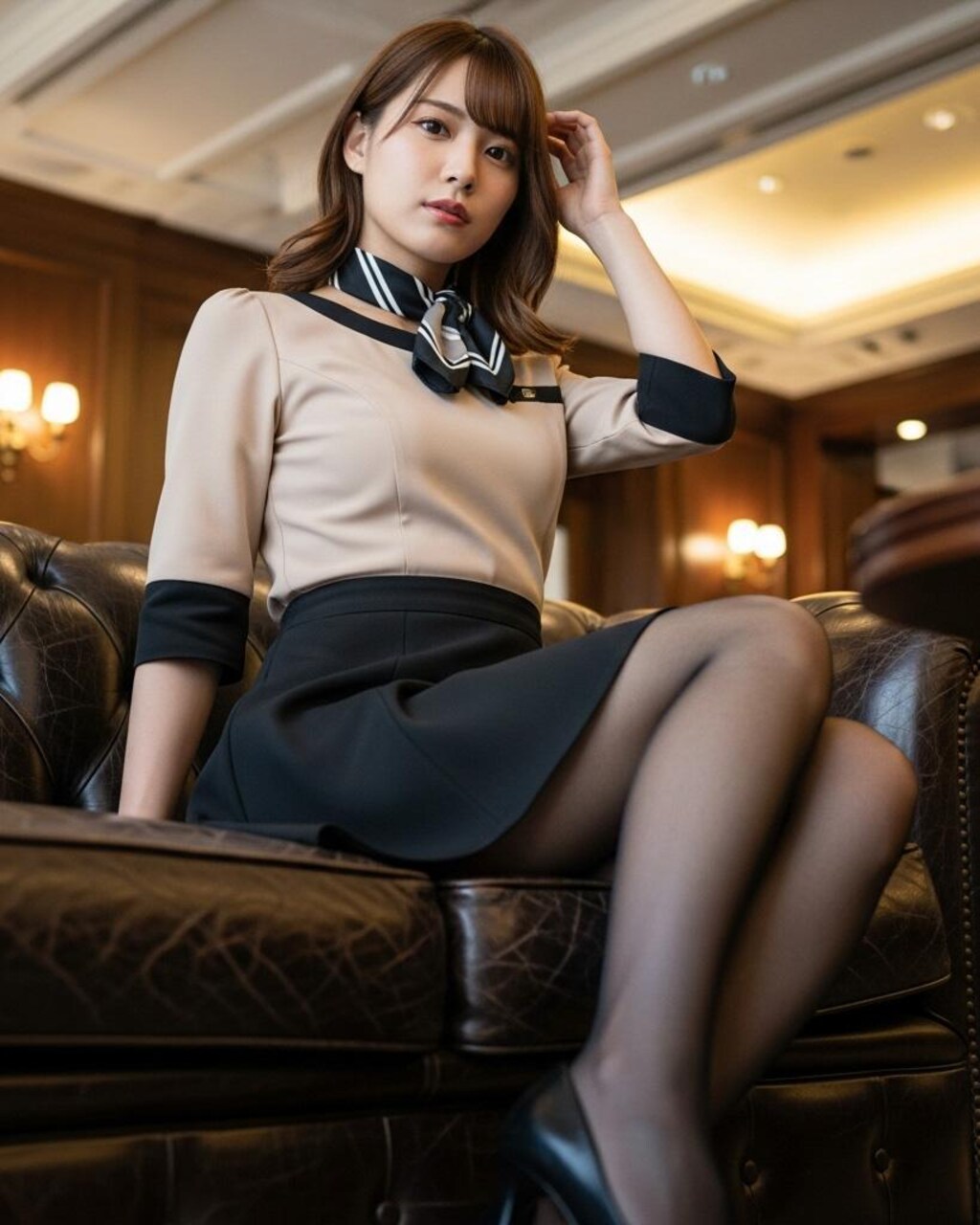 黒パンスト好きのためのホテルウーマン