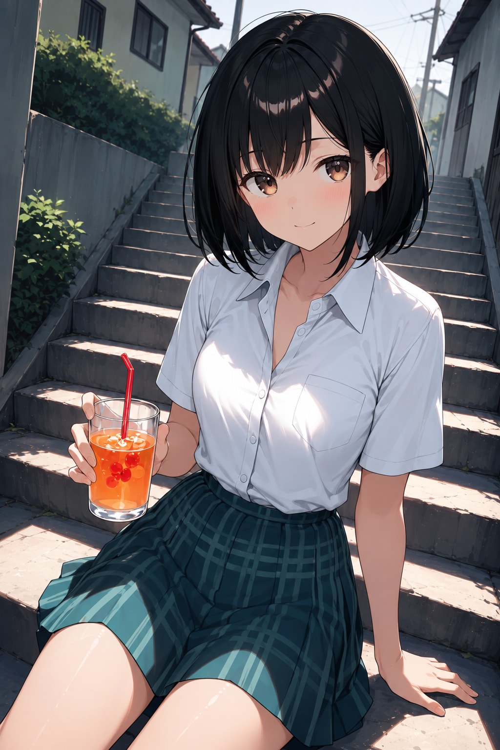 着崩し制服(黒髪)