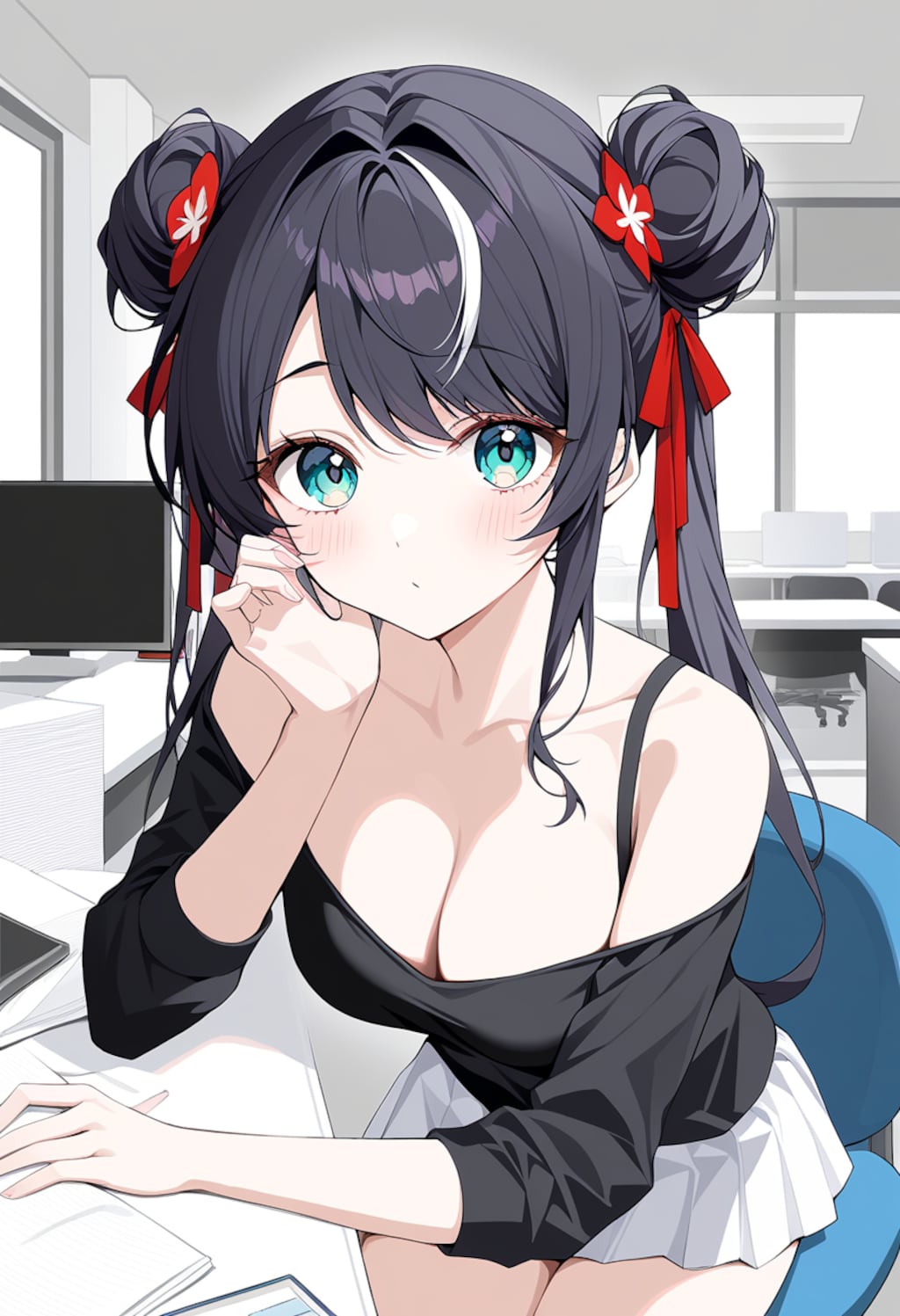オフショルとミニスカ
