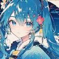 初音未來 初音ミク Miku VOCALOID 着物 浮世絵 ツインテール 2枚目