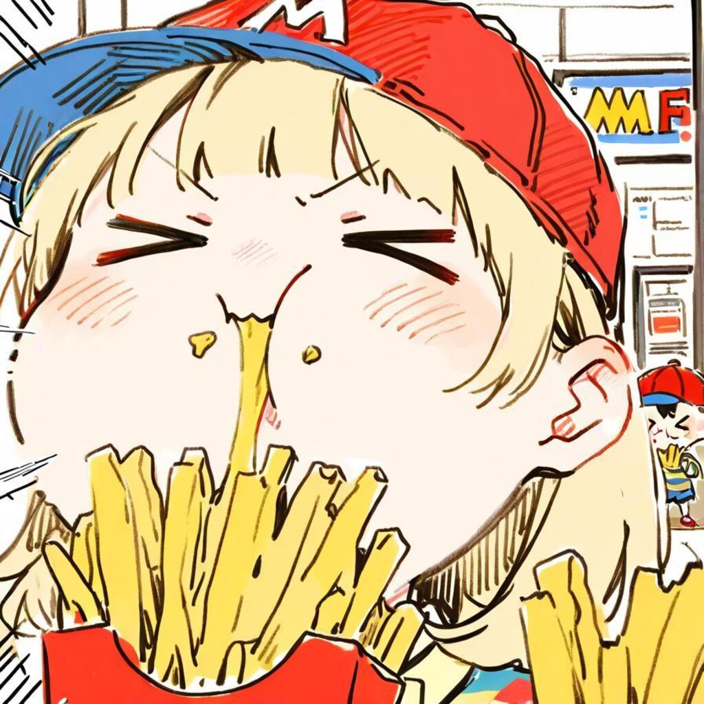 ( >ω<)HP回復するやでぇー！🍔🍟✨✨