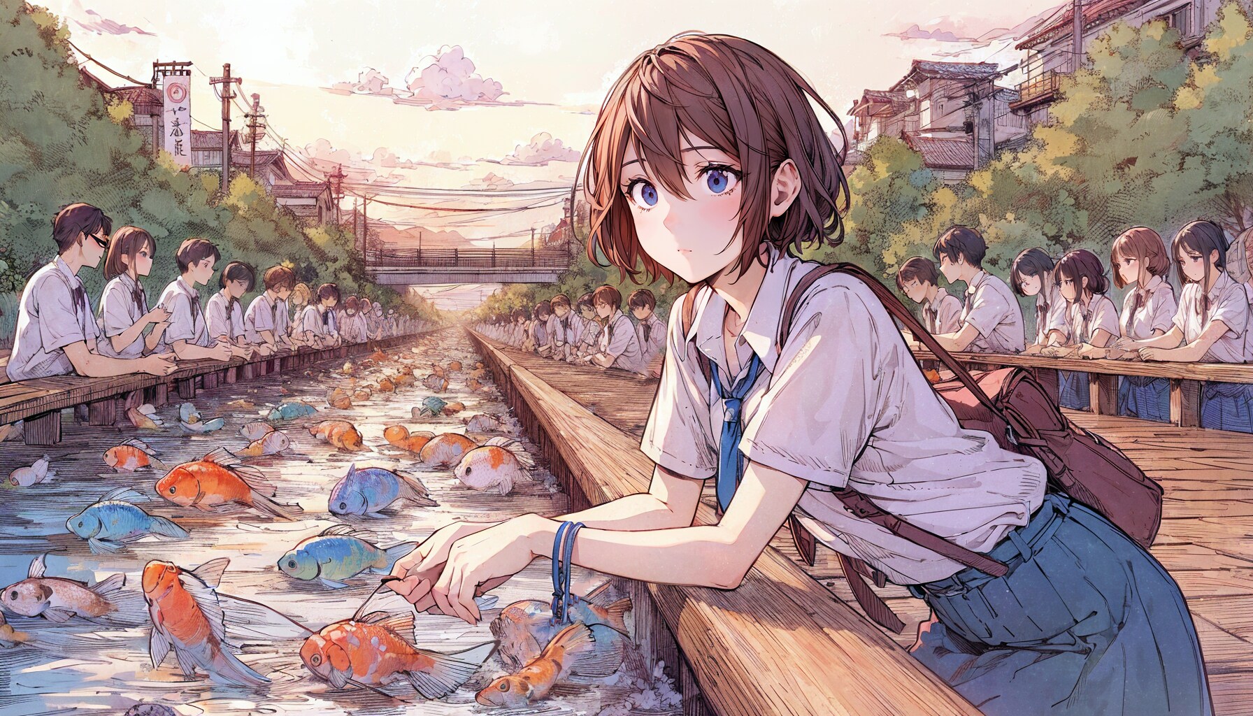 金魚釣り | の人気AIイラスト・グラビア