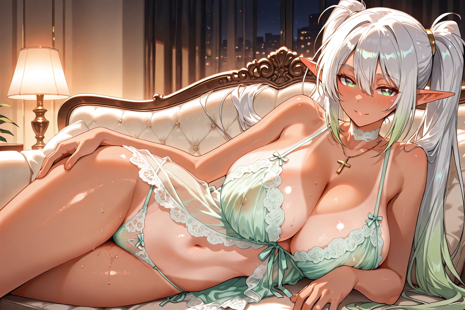 褐色エルフの夜伽