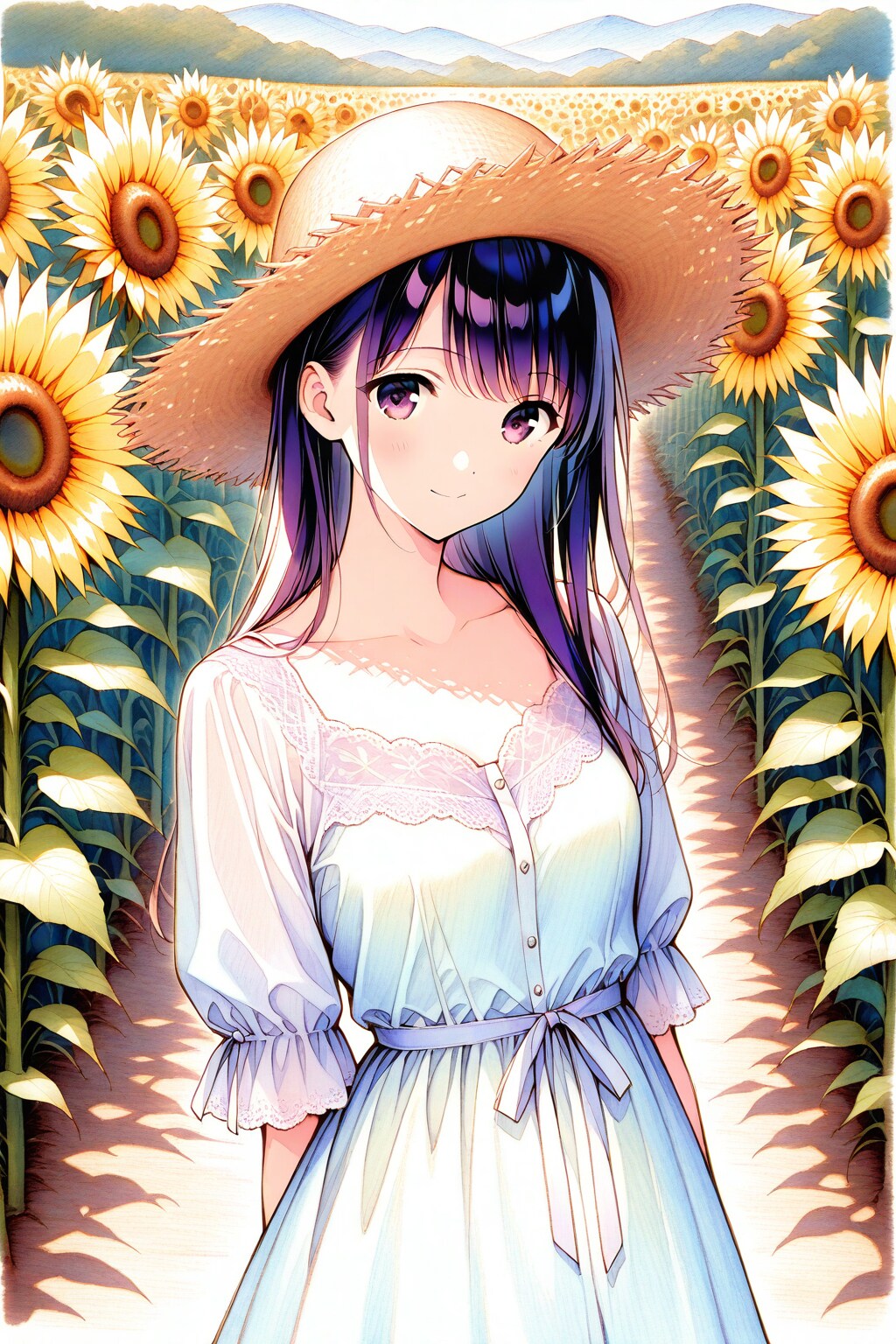 3795/3792　ひまわり畑 | の人気AIイラスト・グラビア