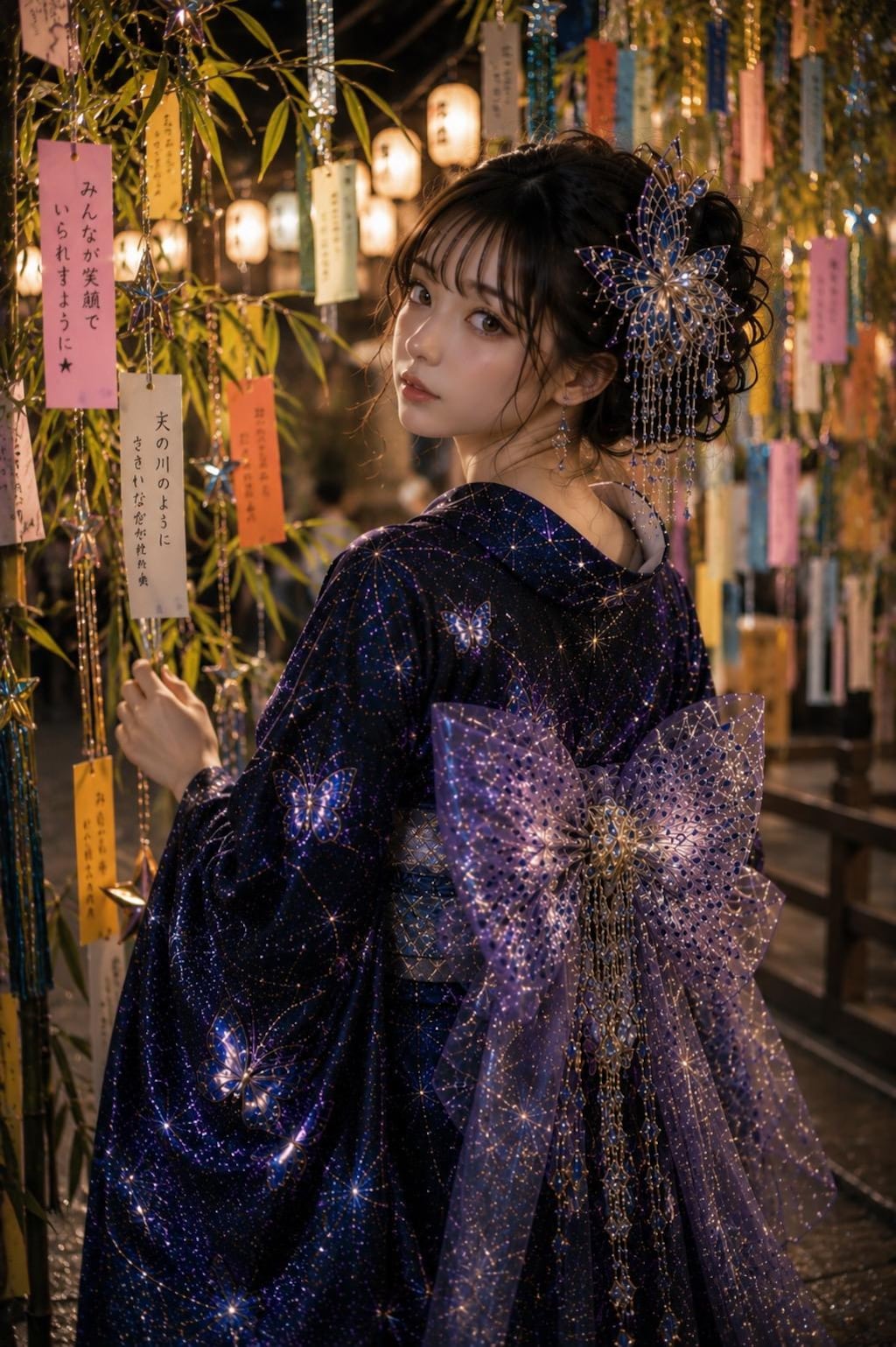 七夕祭りと浴衣美人