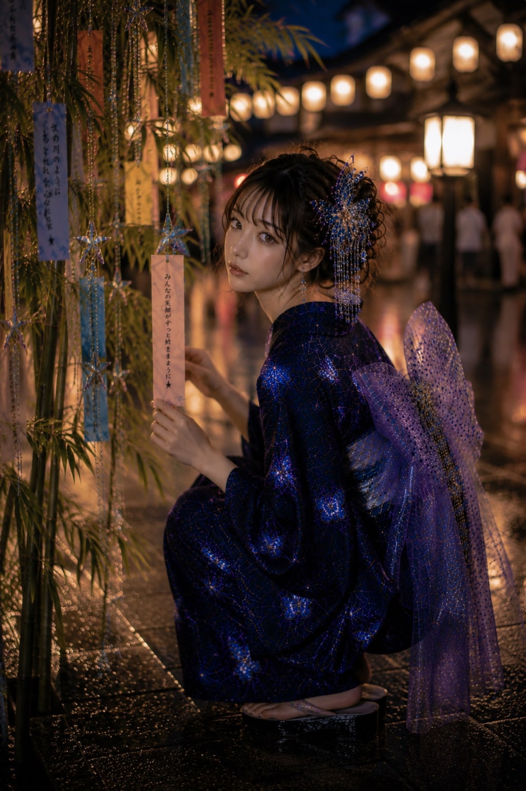 七夕祭りと浴衣美人