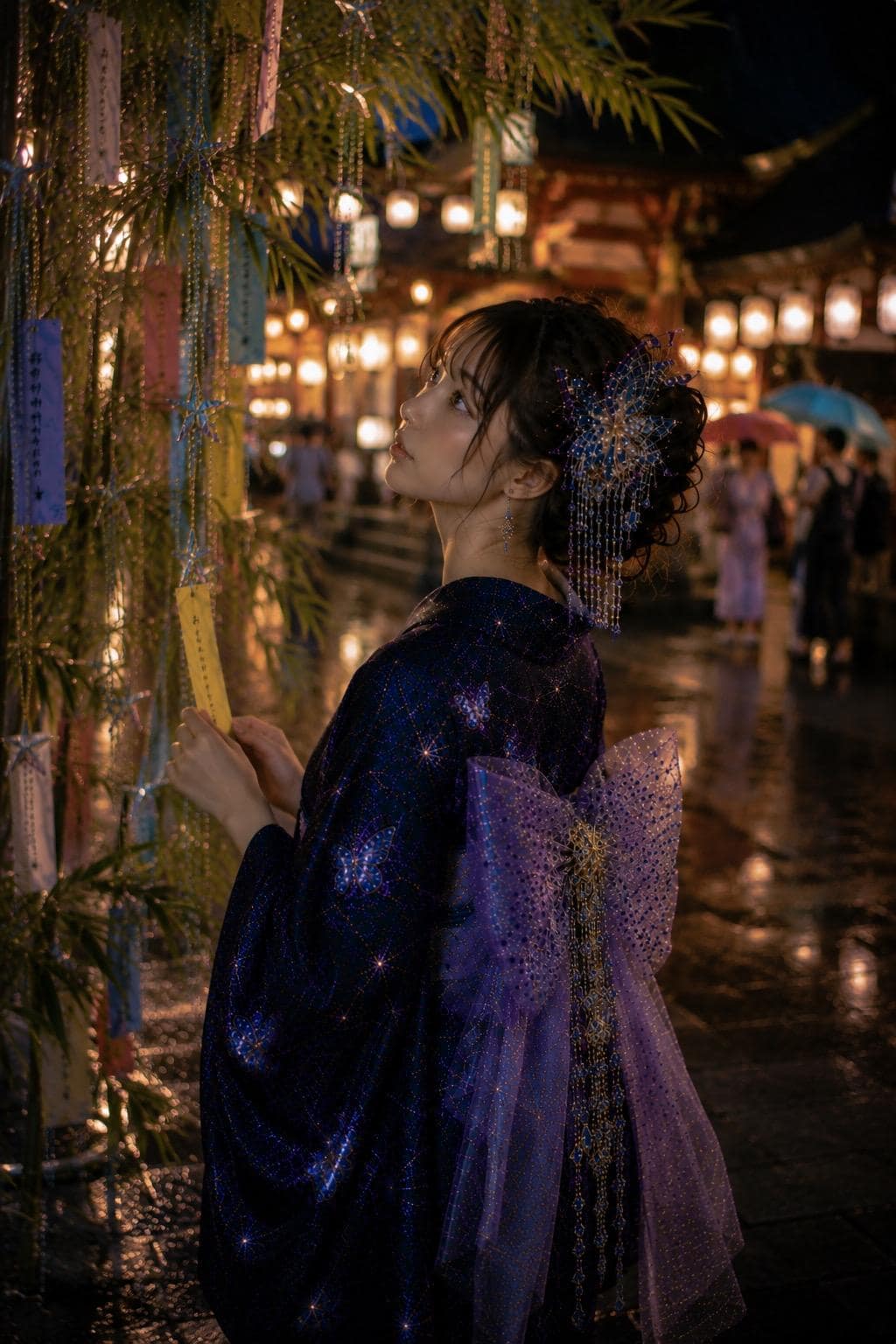 七夕祭りと浴衣美人