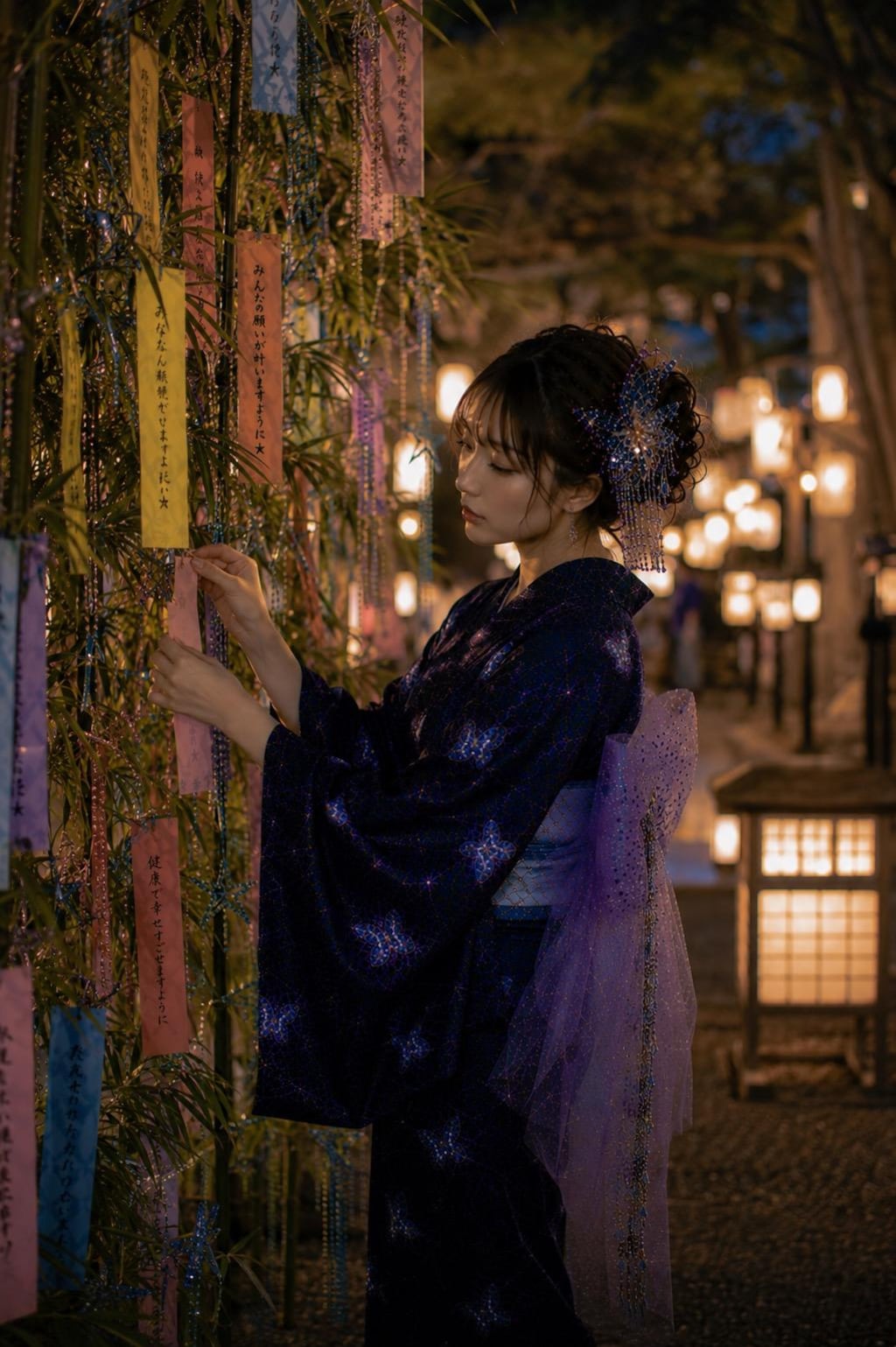 七夕祭りと浴衣美人