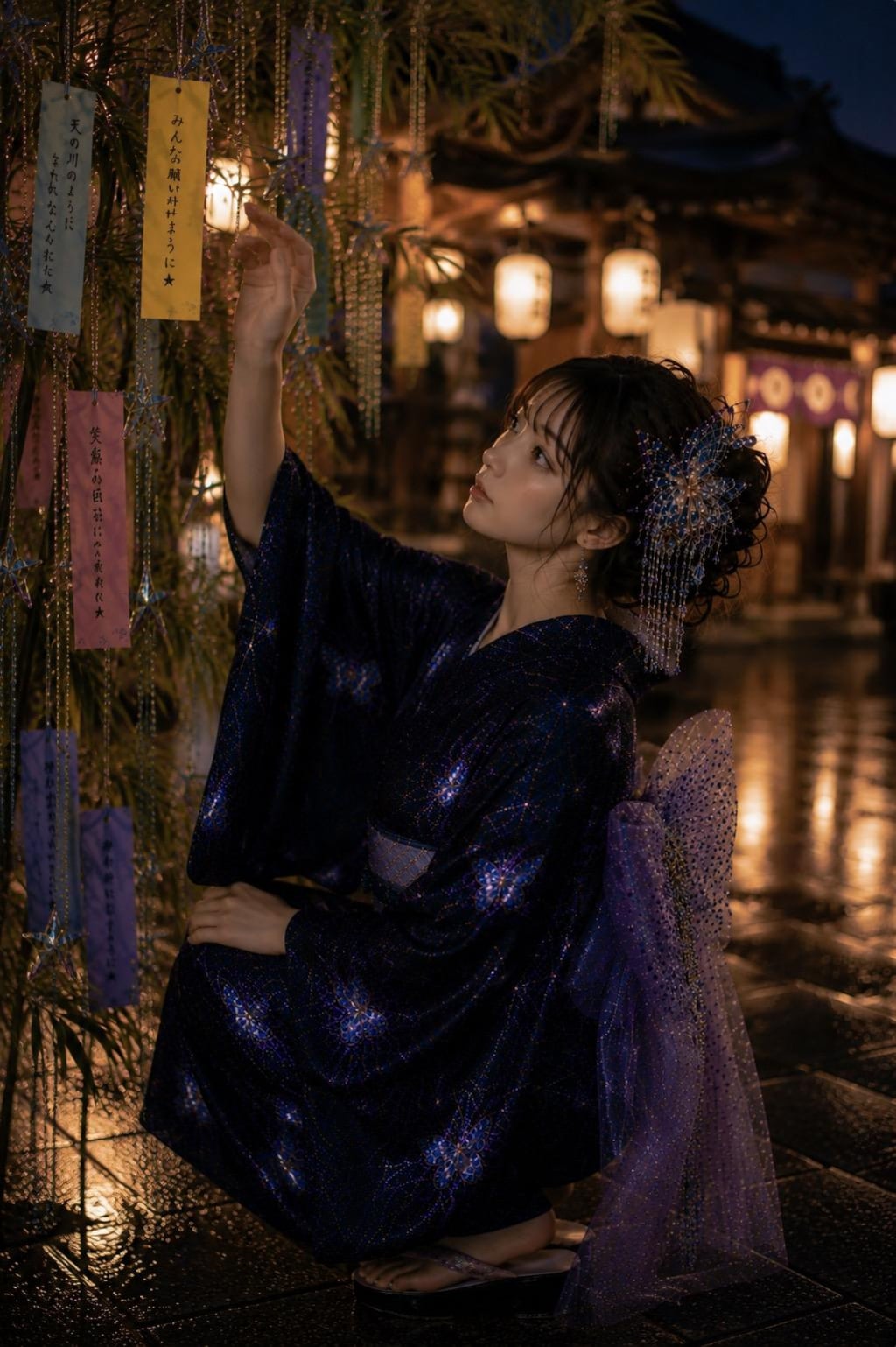 七夕祭りと浴衣美人