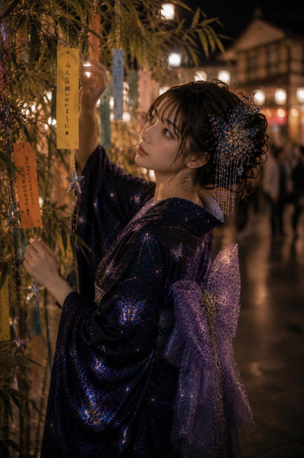 七夕祭りと浴衣美人