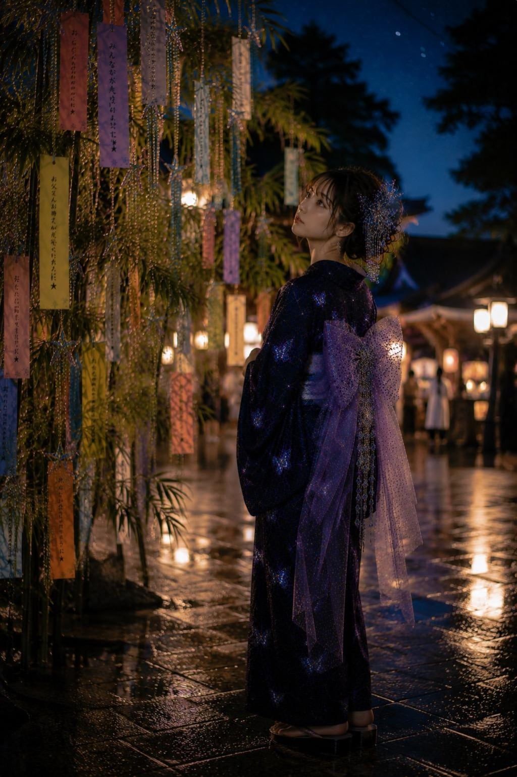 七夕祭りと浴衣美人