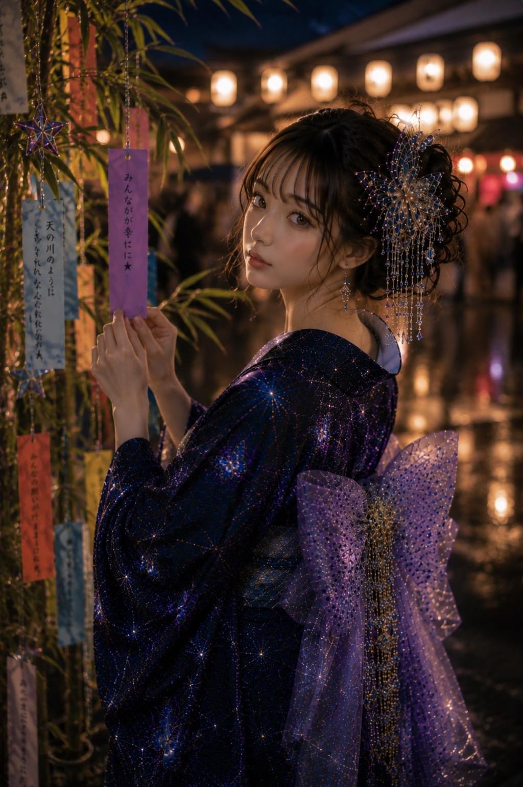 七夕祭りと浴衣美人